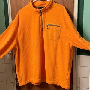 ORVIS TROUT BUM XXL PULLOVER 3/4 ZIPPER 100% POLYESTER ORANGE LONG SLEEVE